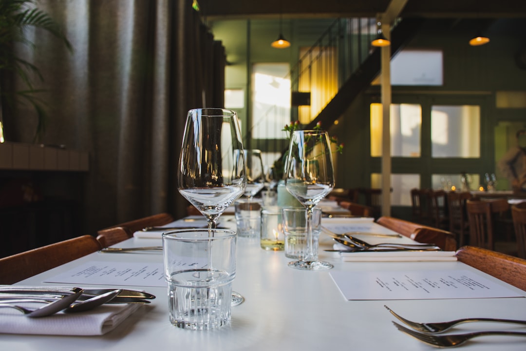 Restaurant receipt with line items on a wooden table